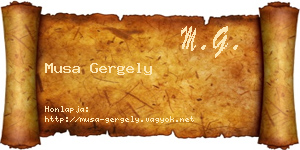 Musa Gergely névjegykártya